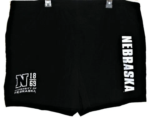 Nebraska Cornhuskers 1869 NCAA Mens Large Shorts Elastic Waistband Pockets Black Cover