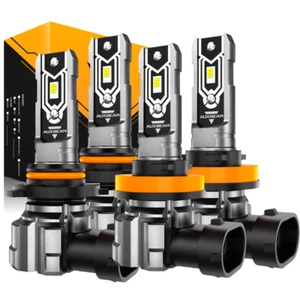 AUXBEAM LED Headlight Bulbs Kit 9005 H11 High Low Beam Cool White 6500K Canbus - Picture 1 of 15