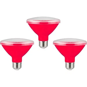 3Pack PAR30 Red LED Floodlight Bulb, 8W, E26, Colored Spotlight - Picture 1 of 1