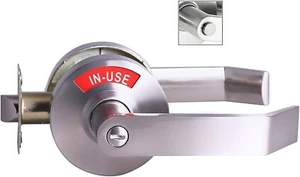 Extra Large Bathroom Privacy Lever Lock with Indicator Right-hand Door Chrome - Picture 1 of 9