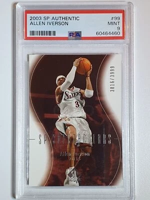 2003 SP Authentic Allen Iverson #99 /3999 SP Spectaculars - PSA 9 (POP 1) - Image 1 of 3