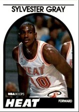 1989-90 Hoops Basketball Card Sylvester Gray Miami Heat #204