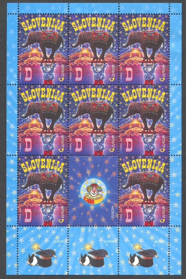 Slovenia, 2002, Circus, Elephant, Europa Cept, MNH Sheet, Michel 403 - Image 1 of 1