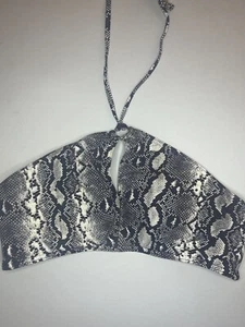 Michael Kors Swim Top Size 12 Snake Print Black Gray - Picture 1 of 6