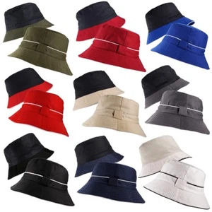 UNISEX 2 TONE REVERSIBLE BUCKET BUSH FISHERMAN HAT BOONIE SUN CAP HAT - Picture 1 of 16