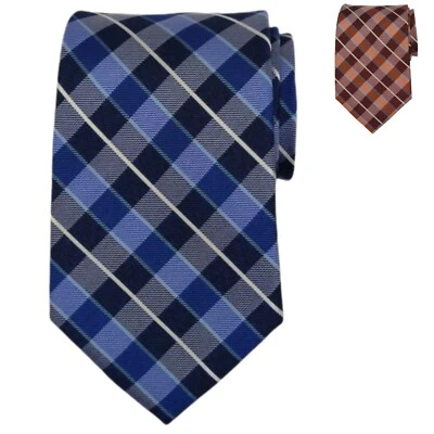 Corbata de vestir clásica tejida de diseñador Preswick Moore para hombre a cuadros de seda 3,15 Foto 1 de 2