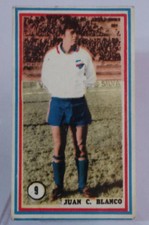 collectible card of the great Uruguayan soccer player Juan Carlos Blanco