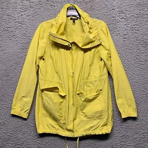 Eileen Fisher Damen kleine Nylon Regenjacke gelb durchgehender Reißverschluss Feldtaschen - Bild 1 von 8