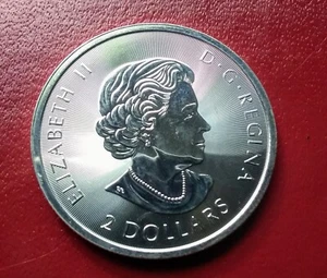 One Half Ounce .9999 Fine Silver Round,, Canada Two Dollars - Picture 1 of 2
