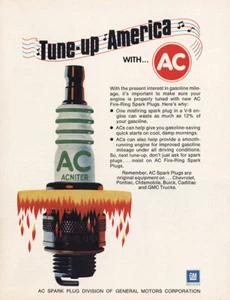 1974 AC Zündkerzen: Tune Up America LRG Vintage Print Ad - Bild 1 von 1