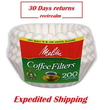 メリタ4-6カップホワイトバスケットコーヒーフィルター、200カウント、ベストプライス