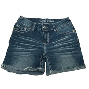 Myth of Jade Shorts Girls 6 Blue Bermuda Cuffed Stretch Low Rise Dark Wash - Picture 1 of 10