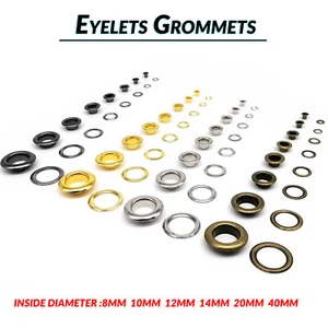 8mm-40mm Leather Bag Shoes Belt Clothes Eyelet With Washer Grommet Ring Air Hole - Picture 1 of 15