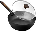 Frying Pan With Lid Skillet Nonstick 10 Inch Carbon Steel Wok Pan Woks And Stir