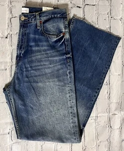 Zara Blue Denim Wide Fringe Leg Jean Women’s Size 32 x 34 NWT - Picture 1 of 2