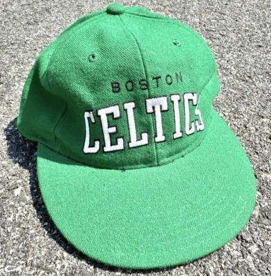 Vintage Boston Celtics Retro 80s Starter Spell Out NBA Wool Snapback Hat Green - Image 1 of 4