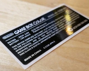 1 (ONE) Nintendo Game Boy Color  CGB-001 MADE IN CHINA LABEL STICKER ONLY - Picture 1 of 6