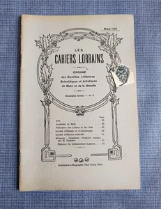 Les cahiers lorrains - N°3 1923 - Imagen 1 de 3