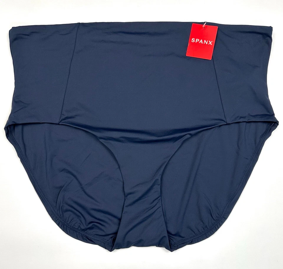 Spanx 50125R Women Plus Sz 1X Sunkissed Navy Classic High Rise Swim Brief Bottom