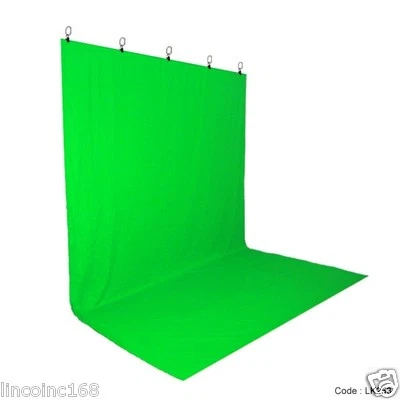 Telón de fondo de muselina de pantalla verde Chromakey para kit de iluminación de estudio Foto 1 de 4