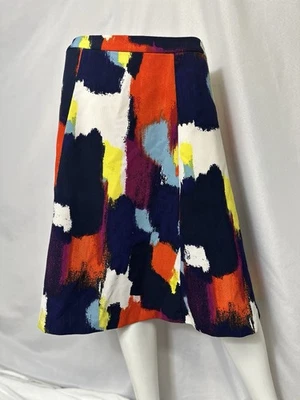 Falda Ava & Viv Estampado Abstracto Plisada Línea A Multicolor Elástica Talla 20W Foto 1 de 4
