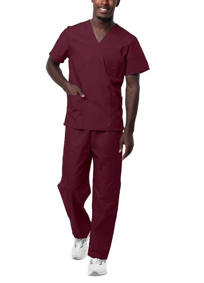 Sivvan Men Women Unisex Classic Scrub Set V-neck Top and pants Hospital Uniforms - Image 1 of 4