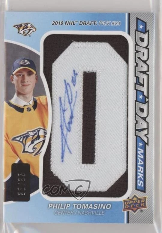 2021 Upper Deck SP Game Used Draft Day Marks Rookies /35 Philip Tomasino Auto RC - Image 1 of 2