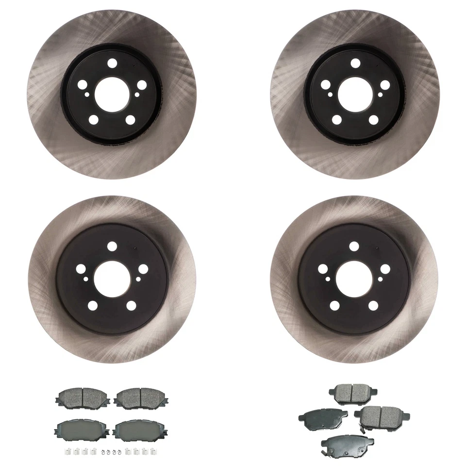 Kit de pastillas de freno de disco de cerámica Advics rotor delantero trasero Akebono ProACT para Corolla Foto 1 de 1