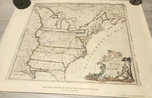 Vintage Repro erste amerikanische Karte der Vereinigten Staaten 1784 von Abel Buell - Bild 1 von 3