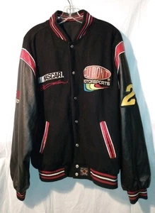 Chaqueta NASCAR Raing Para Hombres M Cuero Jeff Gordon #24 Lana Reversible - Imagen 1 de 12
