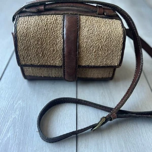Vintage Leder geflochten Bucket Bag braun Ton Safari hellbraun - Bild 1 von 11
