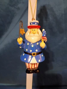 Americana Weihnachtsmann Ornament - rot, weiß & blau - Flagge, patriotisch 4" #XB - Bild 1 von 4