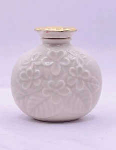 Lenox Essence geprägte Blumen Parfüm Flasche mit Gold Stopfen 2,5” x 2,5” - Bild 1 von 5