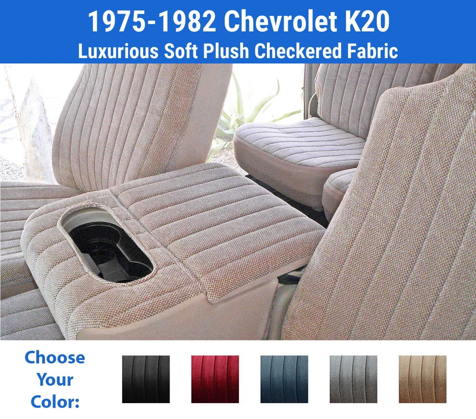 Fundas de asiento de felpa para Chevrolet K20 1975-1982 Foto 1 de 4