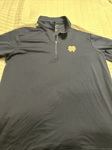 Antigua Notre Dame  Blue  1/4 Zip Pullover Jacket Men’s Size XL - Picture 1 of 9
