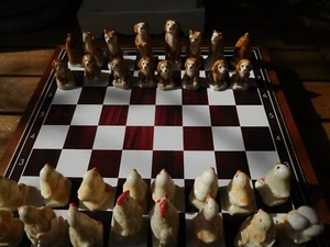 Schach-Set mit Tieren aus Italien - Bild 1 von 5