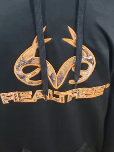 RealTree Black Camo Embroidered Antlers Sweatshirt Jacket Mens Size Medium. EUC - Picture 1 of 4