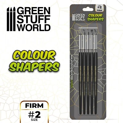 GREEN STUFF WORLD Pennelli di Gomma - Punta #2 - Nero FIRM - Punta Silicone - Colour Shaper