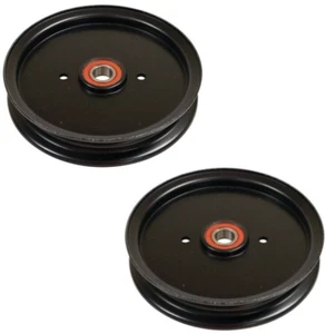 2 Flat Idler Pulleys fit Hustler 781385 for 44" 52" 60" 72" Super Z & Mini Z - Picture 1 of 2