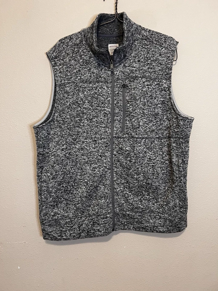 Chaleco polar Merona con cremallera frontal en gris.  Bolsillo lateral y superior. Talla XXL Foto 1 de 4