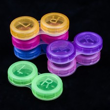 4Pcs Contact Lens Case Storage Soaking Mini Travel Eye Care L/R Marked Random