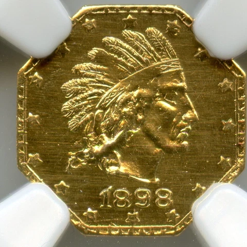 FLASHY 1898 OCT IND $1 CALIFORNIA GOLD, HART'S COINS OF THE WEST / NGC MS66 HR.6 Cover