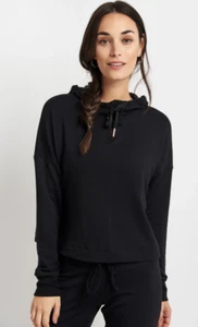 Neu mit Etikett Beyond Yoga 120 $ Sedona kurz geschnittener Hoodie Sweatshirt schwarz XL - Bild 1 von 3