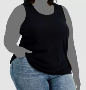 $24 Style & Co Women's Black Cotton Scoop Neck Tank Top Shirt Plus Size 2X - Picture 1 of 2