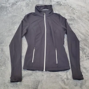 Lululemon Yogi Dance Ruffle Jacket Women's 6 Black Fleece Full Zip Vented - Picture 1 of 12