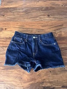 Old Navy Girls High Rise Adjustable Waist Shorts Dark Navy Blue Wash Size 12 - Picture 1 of 8