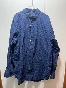 Polo Ralph Lauren Hemd Herren Größe 2XLT blau kariert Ärmel Knopfleiste Stretch - Bild 1 von 5