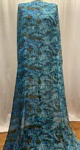 Stunning Blue & Green Abstract Print Silk Georgette Fabric By The Yard 45" Wide - Picture 1 of 10