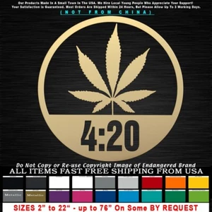 Marijuana Leaf 4:20 Circle Weed Pot Medicine Sticker Decal - Picture 1 of 12