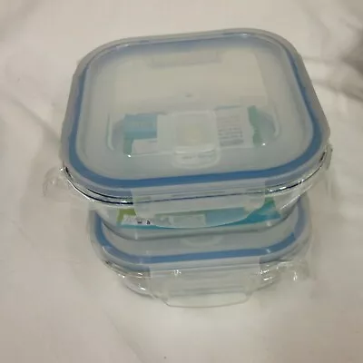 Set of Two Glass Food Storage Containers with Locking Lids 3.5 Cups - Image 1 of 3
